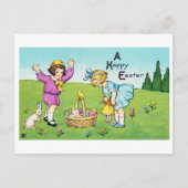 paaskind Bunny Chick Briefkaart (Voorkant)