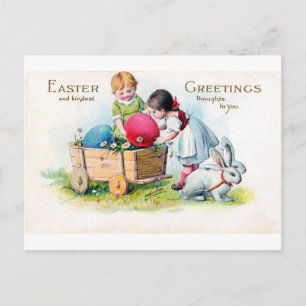  paaskind Bunny Egg Briefkaart