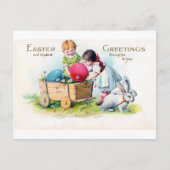  paaskind Bunny Egg Briefkaart (Voorkant)