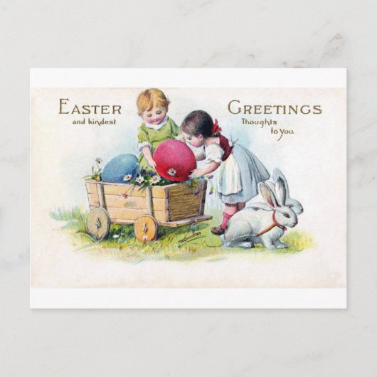  paaskind Bunny Egg Briefkaart (Voorkant)
