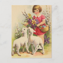  paaskind en lammeren briefkaart