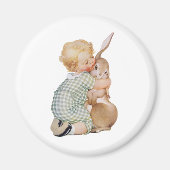  paaskind met Bunny Rabbit Magneet (Voorkant)