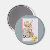 paaskind met Bunny Rabbit Magneet (Voorkant / Achterkant)