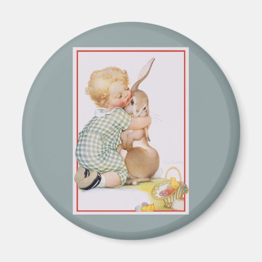 paaskind met Bunny Rabbit Magneet (Voorkant)