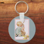  paaskind met Bunny Rabbit Sleutelhanger (Voorkant)