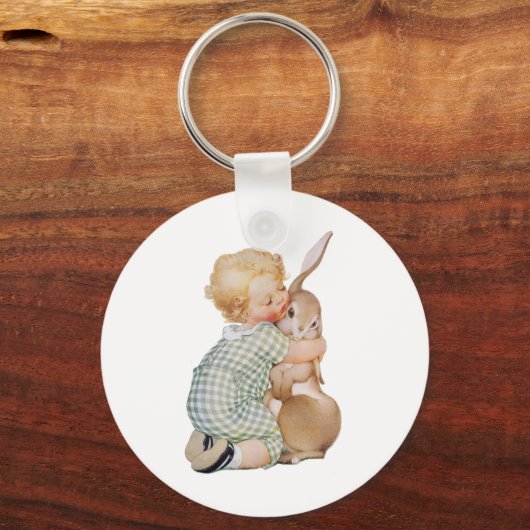 paaskind met Bunny Rabbit Sleutelhanger (Voorkant)