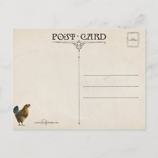 paaskind met vleesbeendergewas briefkaart (Achterkant)