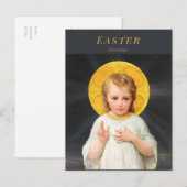 Paaskind van Christus zegen van Émile Munier Feestdagenkaart (Voorkant / Achterkant)