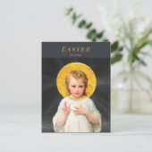 Paaskind van Christus zegen van Émile Munier Feestdagenkaart (Staand voorkant)