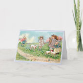 paaskinderen en lammeren feestdagen kaart (Voorkant)