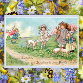  paaskinderen en lammeren feestdagen kaart