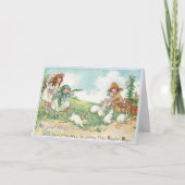 paaskinderen en paashaas feestdagen kaart (Voorkant)