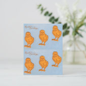 Paaskinderen in blauw feestdagenkaart (Staand voorkant)