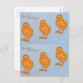 Paaskinderen in blauw feestdagenkaart (Voorkant / Achterkant)