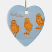 Paaskinderen in blauw keramisch ornament (Rechts)