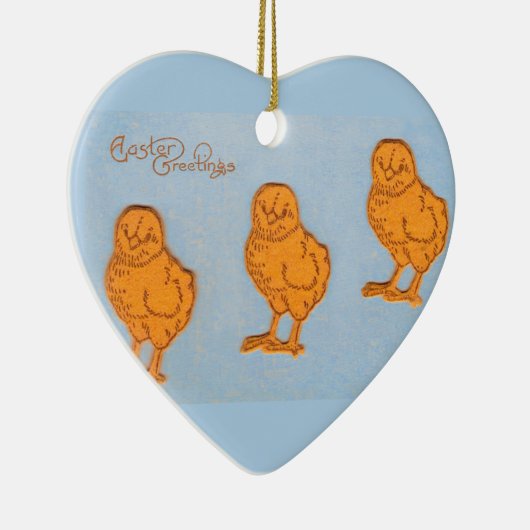 Paaskinderen in blauw keramisch ornament (Rechts)