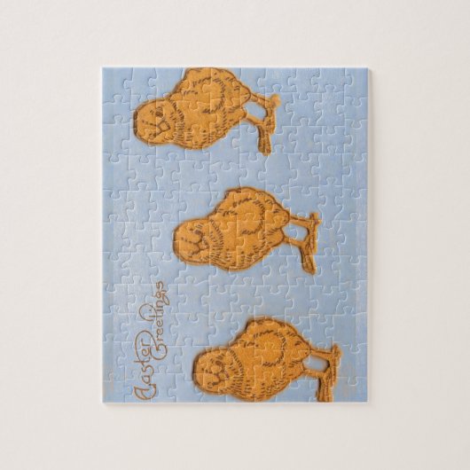 Paaskinderen in blauw legpuzzel (Verticaal)