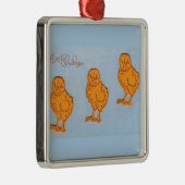 Paaskinderen in blauw metalen ornament (Rechts)