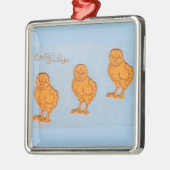 Paaskinderen in blauw metalen ornament (Links)