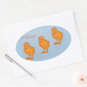 Paaskinderen in blauw ovale sticker (Envelop)