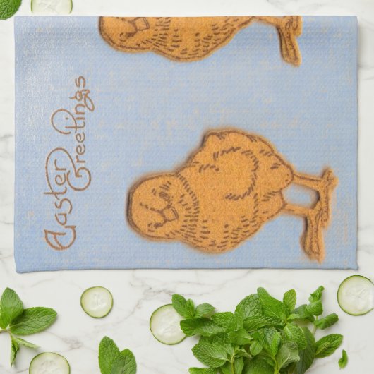 Paaskinderen in blauw theedoek (Gevouwen)