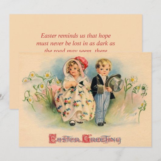 paaskinderen kletsen feestdagenkaart (Voorkant / Achterkant)