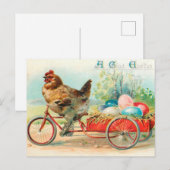  paaskip die een fietsenpaaseieren bestuurt briefkaart (Voorkant / Achterkant)