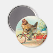  paaskip die een fietsenpaaseieren bestuurt magneet (Voorkant / Achterkant)