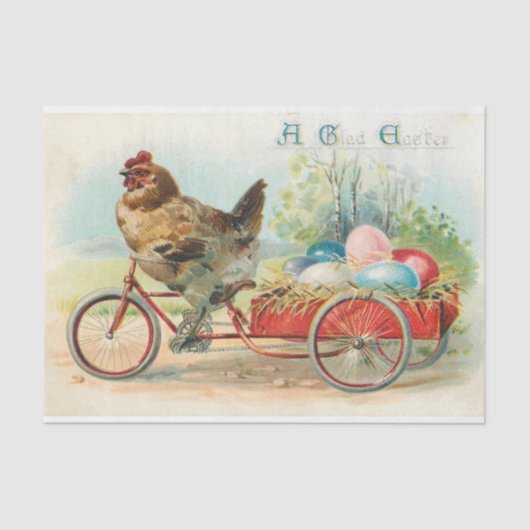  paaskip die een fietsenpaaseieren bestuurt tissuepapier (Voorkant)