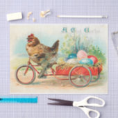  paaskip die een fietsenpaaseieren bestuurt tissuepapier (Craft)