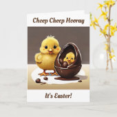 Paaskip en kuiken kaart (Gele Bloem)