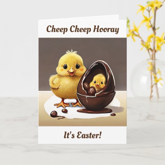 Paaskip en kuiken kaart (Gele Bloem)