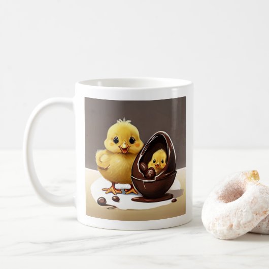 Paaskip en kuiken koffiemok (Met donut)