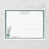 paaskip en vergeet-me-nots briefkaart (Achterkant)