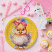 Paaskip geel 1 papieren bordje (Feest)