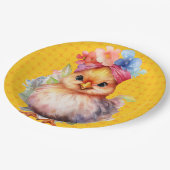 Paaskip geel 1 papieren bordje (Gekanteld)