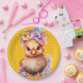 Paaskip geel 1 papieren bordje (Feest)