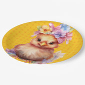 Paaskip geel 1 papieren bordje (Gekanteld)