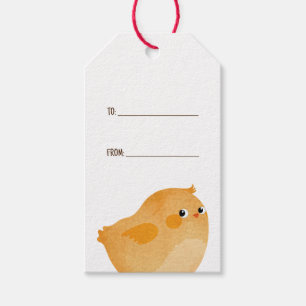 Paaskip in sinaasappel voor een heerlijk feest cadeaulabel