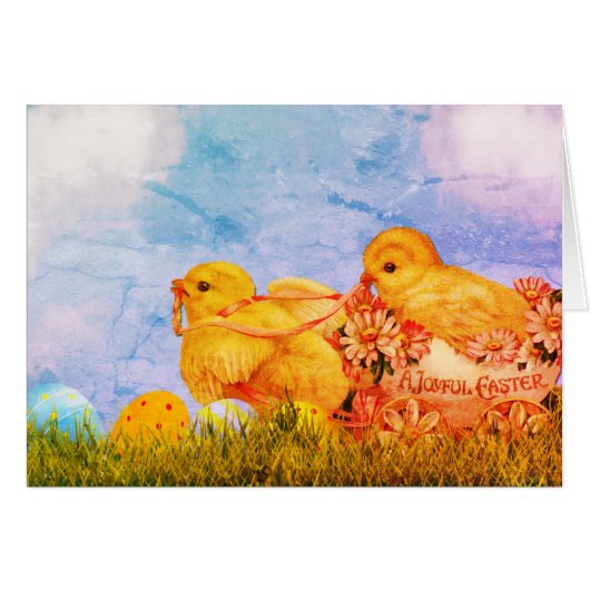 Paaskip Joyful Easter Wenskaart (Voorkant Horizontaal)