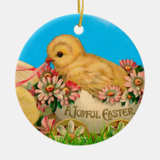 paaskip met blauwe hemel en paaseieren keramisch ornament