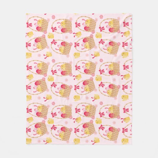 Paaskip Patroonroze Fleece Deken (Voorkant)