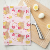 Paaskip Patroonroze Theedoek (Quarter Fold)
