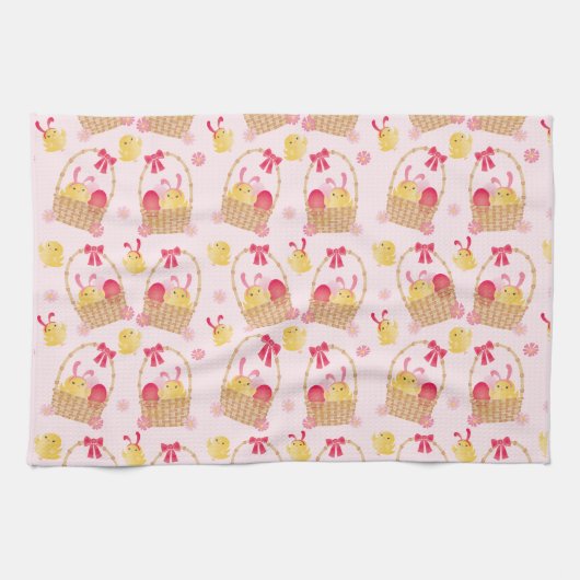 Paaskip Patroonroze Theedoek (Horizontaal)