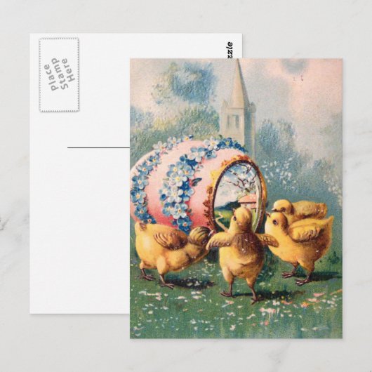 paaskippen briefkaart (Voorkant / Achterkant)