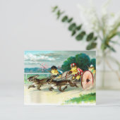  paaskippen en konijnen briefkaart (Staand voorkant)