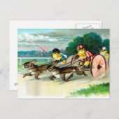  paaskippen en konijnen briefkaart (Voorkant / Achterkant)