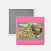 paaskippen en rooster Magnet (Voorkant / Achterkant)