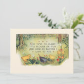  paaskippen in de tuin met Funny Poem Feestdagenkaart (Staand voorkant)