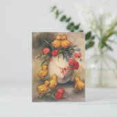  paaskippen met Red Tulip Flowers Feestdagenkaart (Staand voorkant)